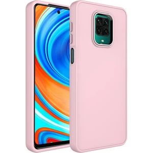 Techno Guru Redmi Note 9s Kılıf Metal Çerçeve ve Buton Tasarımlı Silikon Luna Kapak