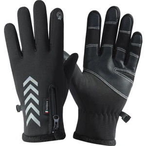Su Geçirmez Softshell Unisex Bisiklet, Motosiklet Eldiven Dokunmatik Kışlık Rüzgar Geçirmez Kaymaz