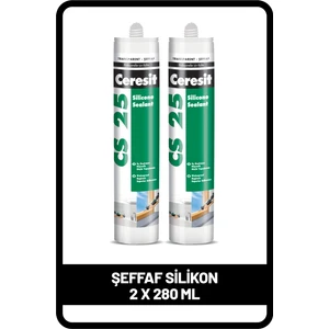 Cs 25 Şeffaf Silikon, 280ML x 2 Adet