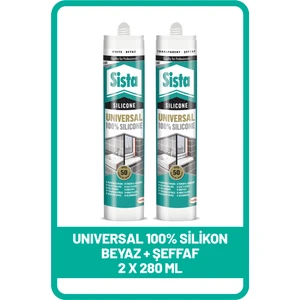 Universal Silikon Beyaz, 280ML + Universal Silikon Şeffaf, 280ML
