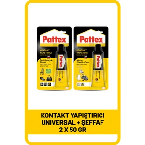 Kontakt Yapıştırıcı Deri-Kauçuk-Ahşap, 50G + Kontakt Yapıştırıcı Metal-Plastik-Cam, 50G