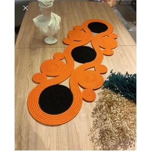 Jüt, Hasır,sarmal Model, Dekoratif Masa Örtüsü, Runner 40 x 110  cm , Sehpa Örtüsü, Bohem Tarzı