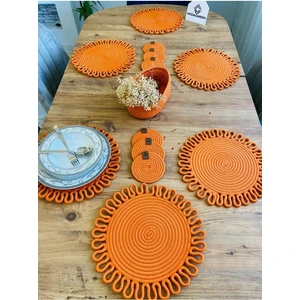 My Doğa Store Jüt Hasır Amerikan Servis Supla  Bardak Altı Ve Sepet 13 Parça
