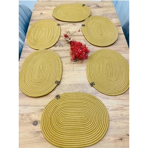 Jüt Hasır Amerikan Servis Oval Supla 6 Lı