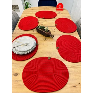 Jüt Hasır Amerikan Servis Oval Supla 6 Lı