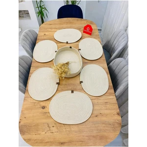 Jüt Hasır Amerikan Servis Oval Supla ve Sepet 7 Li