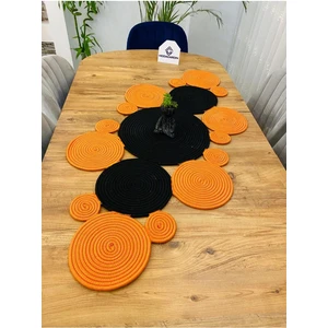 Jüt, Hasır, Dekoratif Masa Örtüsü,papatya Model Runner 40 x 110  cm , Sehpa Örtüsü, Bohem Tarzı