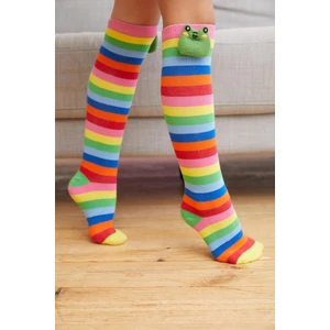 Katia & Bony  Colored Frog Kız Çocuk Dizaltı Çorap Desenli