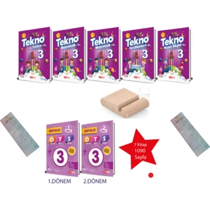 Kırmızı Beyaz Yayınlar 3. Sınıf Tekno Plus Set - 2025 7 Kitap - Tablet Standı - Okuma Takip Ayracı