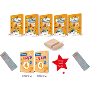 Kırmızı Beyaz Yayınlar 4. Sınıf Tekno Plus Set 2025  7 Kitap - Tablet Standı - Okuma Takip Ayracı