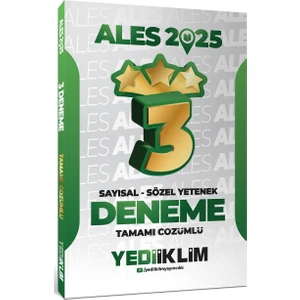 Yediiklim Yayınları 2025 ALES Sayısal Sözel Yetenek Tamamı Çözümlü 3 Yıldız Deneme