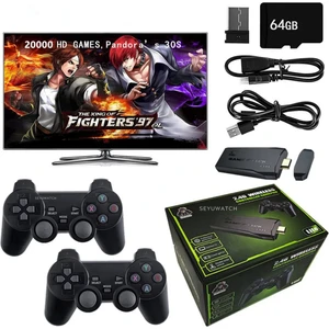 Nostalji Kablosuz Çift Kol Oyun Konsolu Uyumlu 4k-Hdmı 20000 Oyunlu 2.4g Retro Gaming Stick Atari