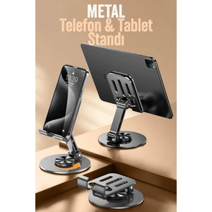 Yüksek Kalite Metal Katlanabilir 360 Dönen Ayarlı Telefon Tutucu Masaüstü Telefon Tablet Standı