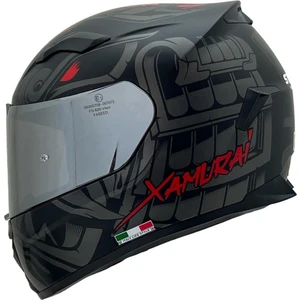 820 Tam Kapalı Kask Xamuraı Gri Kırmızı