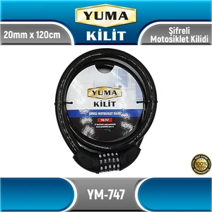 Şifreli Motosiklet Kilidi | 20 mm x 120 cm | YM-747