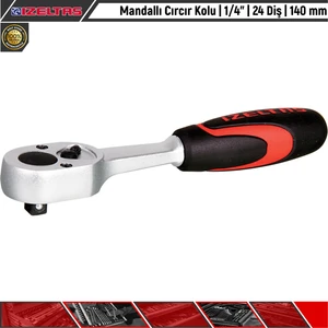 Mandallı Cırcır Kolu | 1/4” | 24 Diş | 140 mm