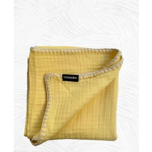 tinytrek - Sarı Renk Çok Amaçlı  4 Katlı Müslin Örtü Battaniye