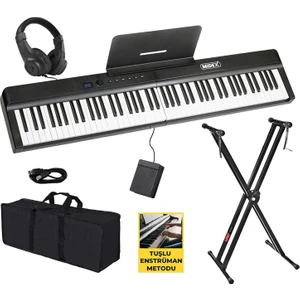 PLX-120BK-ST Katlanır Taşınabilir Dijital Piyano Tuş Hassasiyetli Full Set