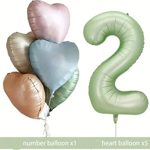 Bkmc Party Retro Kalp Balon Doğum Günü Balon Seti