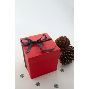 Karton Kutu Kartonkutu Kırmızı Hediye Kutusu Zümrüt Yeşili Kurdeleli Sert 16 cm / No_4