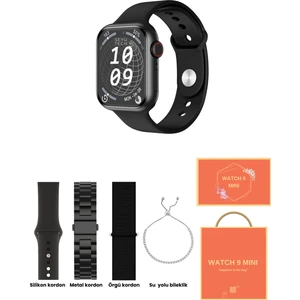 Watch 9 Mini Akıllı Saat Zarafet Dolu Kutu Içeriği Hediye Kordon ve Bileklik