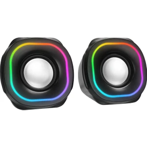 MD-180 2.0 3W*2 Siyah Rgb Aydınlatmalı USB + 3.5mm USB 5V Speaker Hoparlör