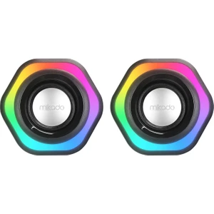 MD-176 2.0 3W*2 Siyah Rgb Aydınlatmalı USB + 3.5mm USB 5V Speaker Hoparlör