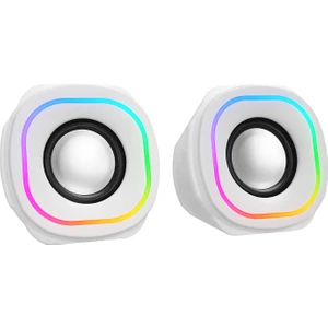 MD-180 2.0 3W*2 Beyaz Rgb Aydınlatmalı USB + 3.5mm USB 5V Speaker Hoparlör