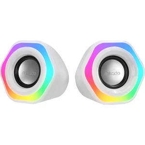 MD-176 2.0 3W*2 Beyaz Rgb Aydınlatmalı USB + 3.5mm USB 5V Speaker Hoparlör
