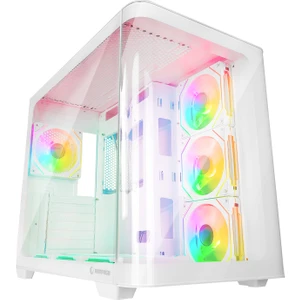 Loopy Beyaz 7*12CM Argb Fan Kontrolcü Temperli Cam Kumandalı Atx Mid-T Gaming Oyuncu Kasası