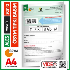 İnformal Yayınları ALES 2021/2 ÖSYM Tıpkı Basım Çıkmış Soru Deneme Kitapçığı Video/PDF Çözümlü Türkiye Geneli