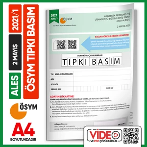 İnformal Yayınları ALES 2021/1 ÖSYM Tıpkı Basım Çıkmış Soru Deneme Kitapçığı Video/PDF Çözümlü Türkiye Geneli