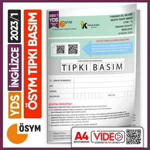 Karakutu Yayınları YDS 2023/1 ÖSYM Tıpkı Basım Çıkmış Soru Deneme Kitapçığı Video Çözümlü Türkiye Geneli