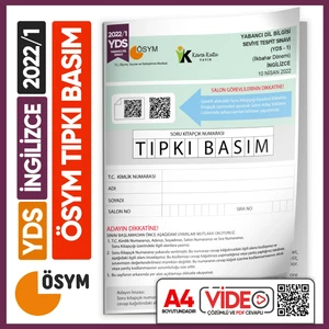 Karakutu Yayınları YDS 2022/1 ÖSYM Tıpkı Basım Çıkmış Soru Deneme Kitapçığı Video Çözümlü Türkiye Geneli