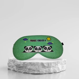 Daima Arkadaşız Yazılı Göz Bandı Sevimli Panda Uyku Bandı Friends Forever Eğlenceli Göz Dinlendirme Bandı