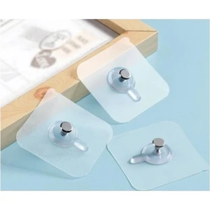 Temiz Pazar Vidalı Yapışkanlı Şeffaf Askı 4 Adet