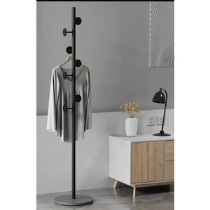 Metal Siyah  Ayaklı Askılık Elbise Askısı Portmanto Askılık 165*32 cm