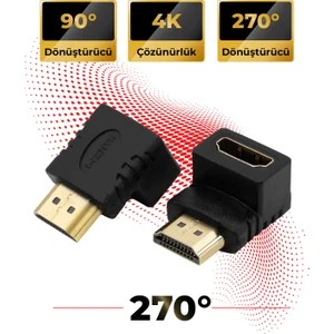TTAF HDMI 270° Dönüştürücü L Adaptör 4K Görüntü Aktarımı