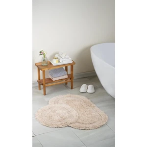 Atlantik Doğal Pamuklu 2'li Banyo Paspas Seti 60X100+50X60 cm - Bej