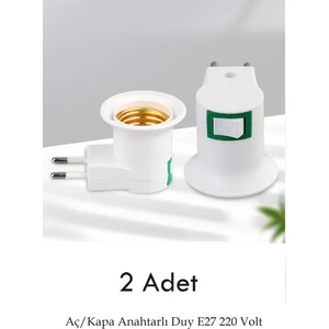 Duy E27 Aç/kapa Anahtarlı Standart Ampul Duyu Prize Takılan 220 Volt