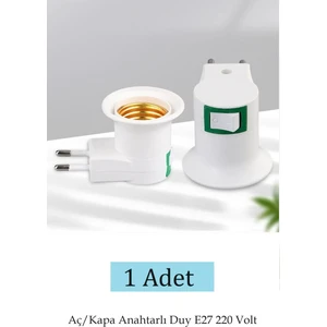 Duy E27 Aç/kapa Anahtarlı Standart Ampul Duyu Prize Takılan 220 Volt