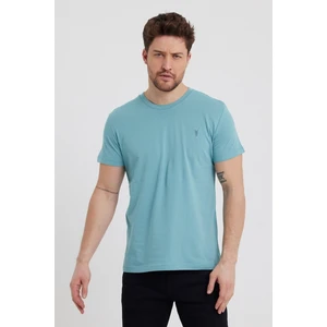 Combine Michail Erkek Çağla Slim Fit Bisiklet Yaka Kısa Kollu Pamuklu Tişört - Çağla