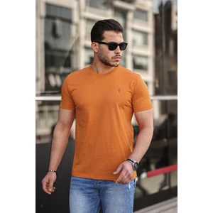 Combine Michail Erkek Turuncu Slim Fit Bisiklet Yaka  Pamuk Kısa Kollu Pamuklu Tişört - Turuncu