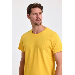 Combine Michail Erkek Slim Fit  Pamuk Bisiklet Yaka Basic Tişört Sarı