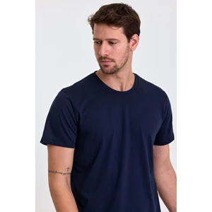 Combine Michail Erkek Slim Fit  Pamuk Bisiklet Yaka Basic Tişört Lacivert