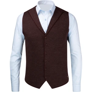 Çizgi Triko Erkek Düğmeli Spor / Klasik Triko Örme Kolsuz Yelek - 5001LS