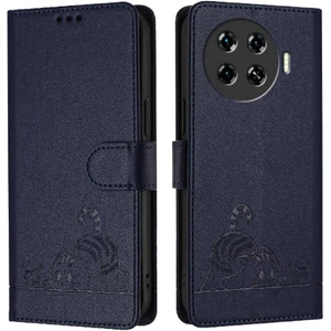 Mays Shop Tecno Spark 20 Pro Artı Cüzdan Kapak Çevirin Kedi Rfıd Kart Yuvası (Yurt Dışından)