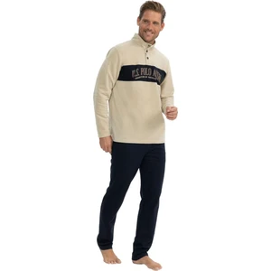 U.S. Polo Assn. 18826 Erkek Bej Uzun Kollu Polar Iki Iplik Eşofman Takım