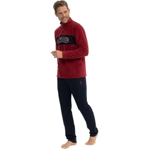 U.S. Polo Assn. 18826 Erkek Bordo Uzun Kollu Polar Iki Iplik Eşofman Takım