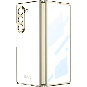 Galaxy Z Fold 6 Kılıf Zore Full Camlı Kıpta Kapak-Gold